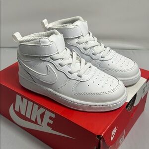 Nike Court Borough 2 Mid Triple White Size 10C Style CD7784 100
